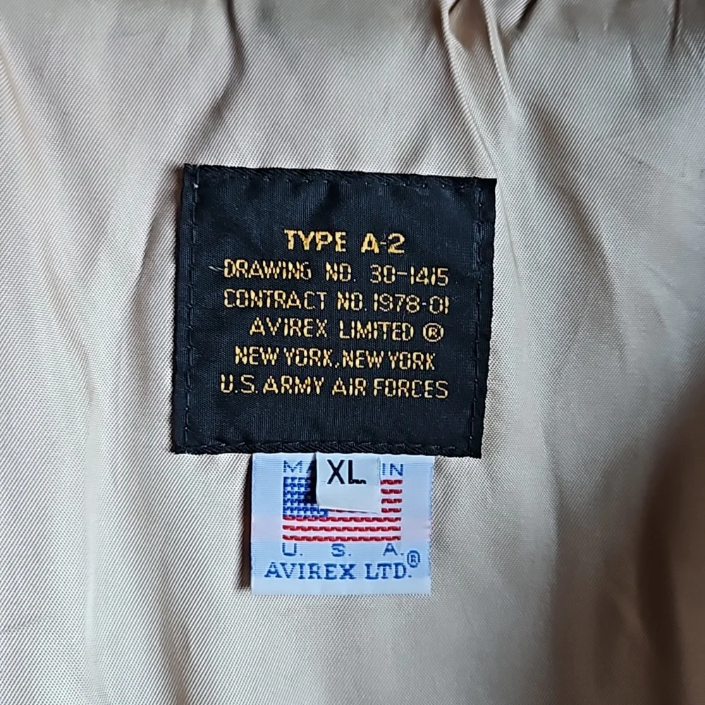 AVIREX Type A Air Force Bomber Jacket Coat - XL